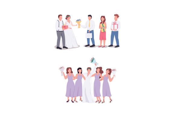 Bride and Groom with Guests Characters: A Practical Embroidery Design Review