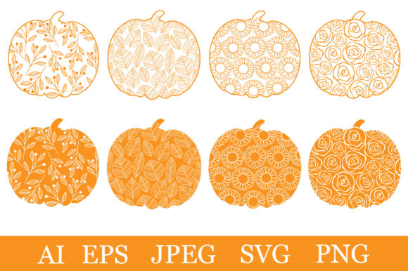 Flower Pumpkin SVG: A Subtle Embroidery Design for Fall Projects