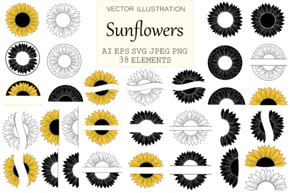 Sunflower Graphic. Sunflower Monogram Review: A Versatile Design for Real Projects